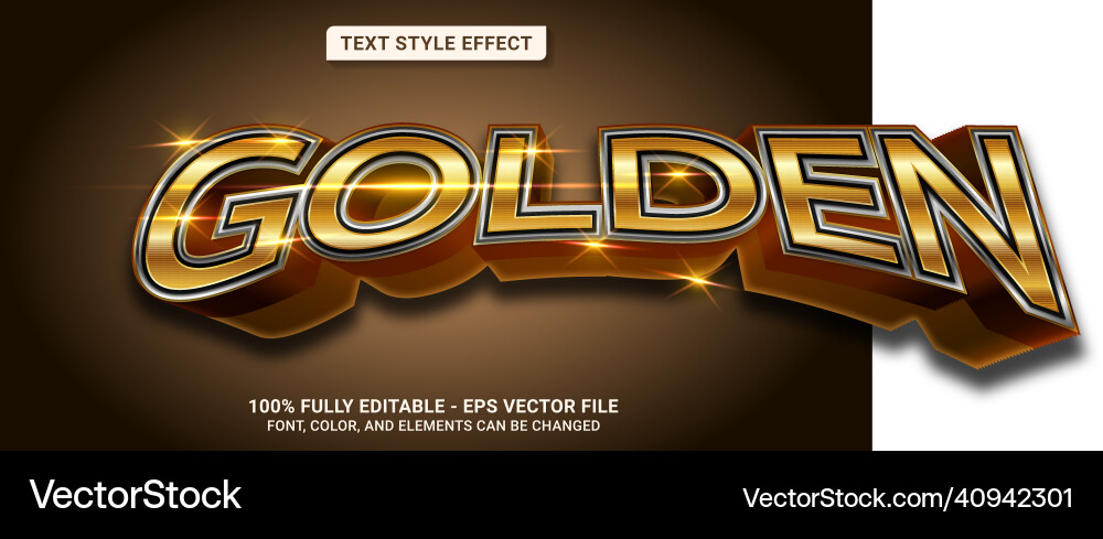 Text style with golden color theme editable vector image