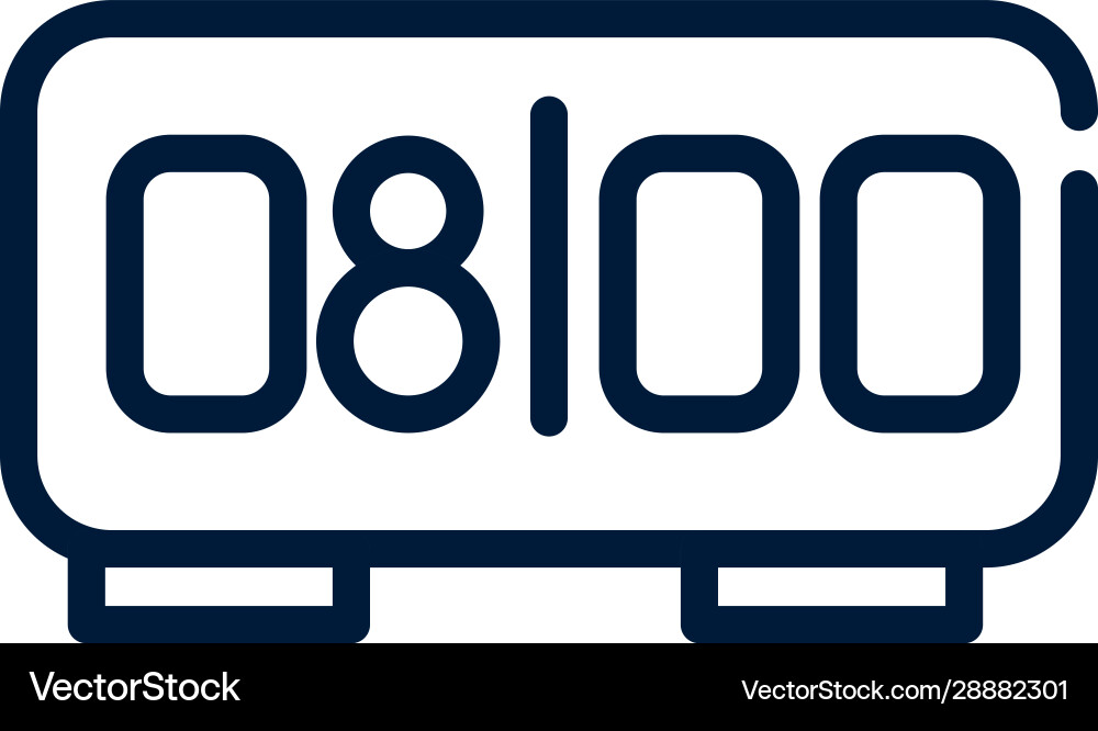 Time digital clock linear design Vector Image