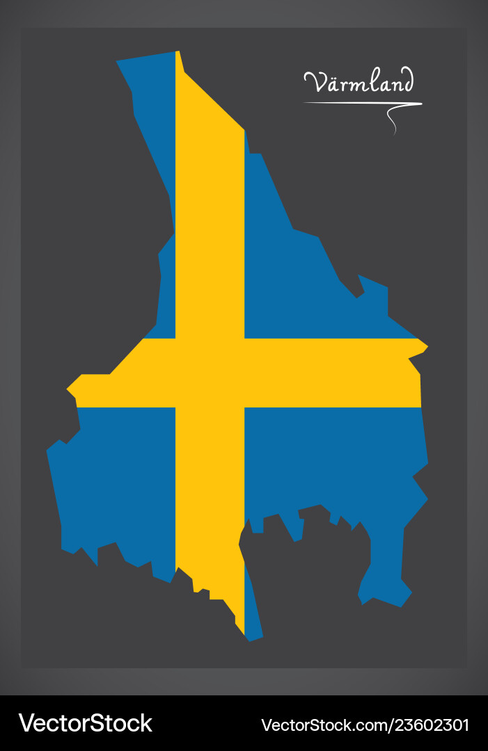 Varmland Karte von Schweden mit schwedischer Nationalfahne Varmland Karte von Schweden mit schwedischer Nationalfahne vektorbild