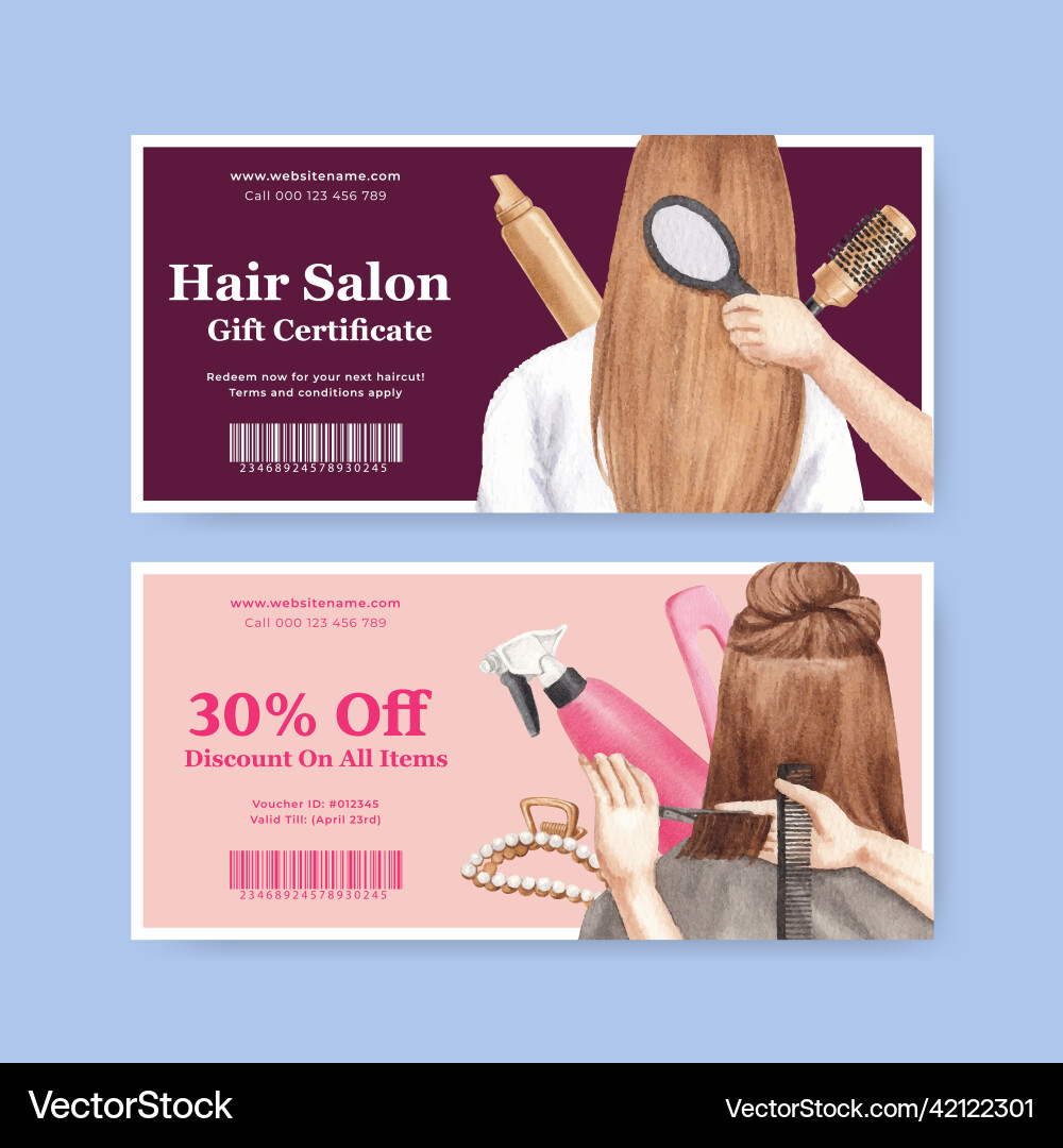 voucher-template-with-salon-hair-beauty-royalty-free-vector for Free Printable Hair Voucher Template Voucher template with salon hair beauty Royalty Free Vector for Free Printable Hair Voucher Template