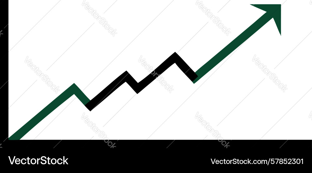 Zigzag upward line graph indicating progress Vector Image