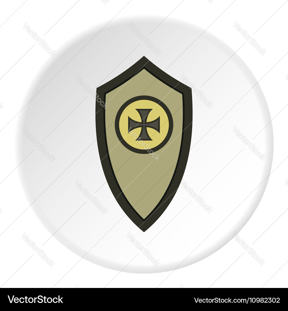 Army shield with cross icon flat style Vector Image