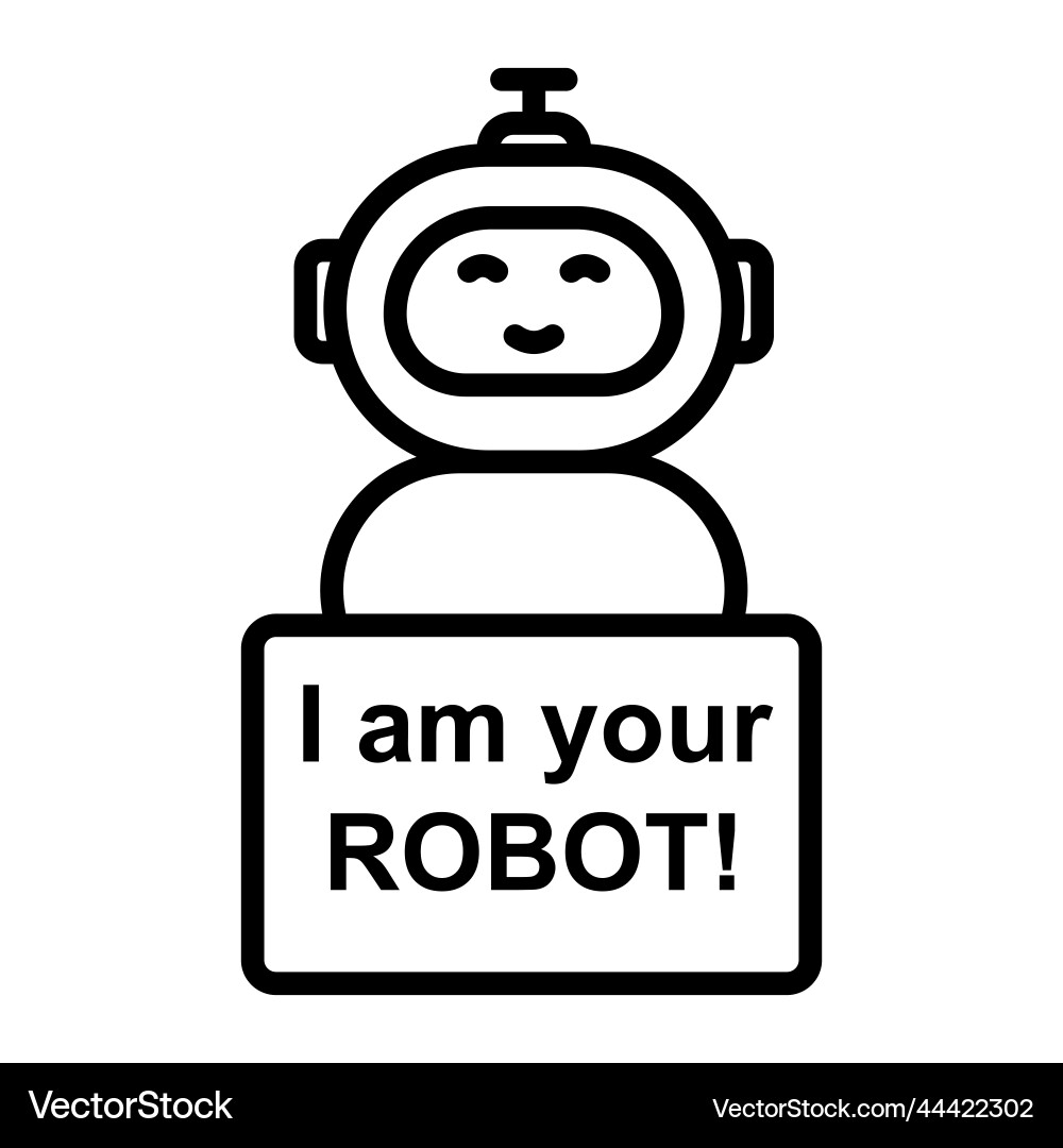 Artificial intelligence line icon i am your robot Artificial intelligence line icon i am your robot vector image