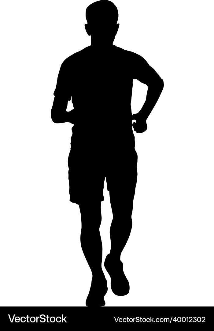 Black Silhouettes Running Men Sprinting Vector Image