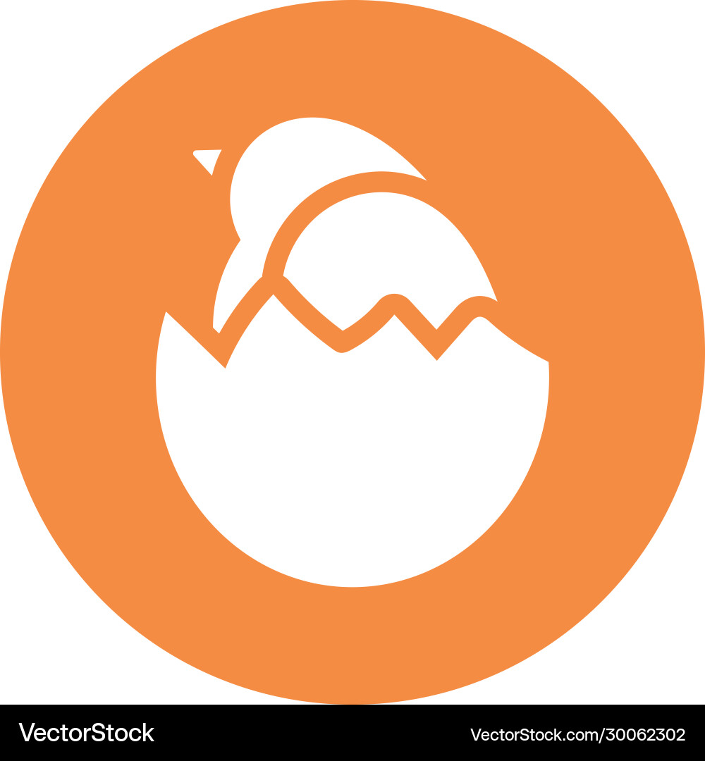 Chicken with eggshell block and flat style icon Vector Image