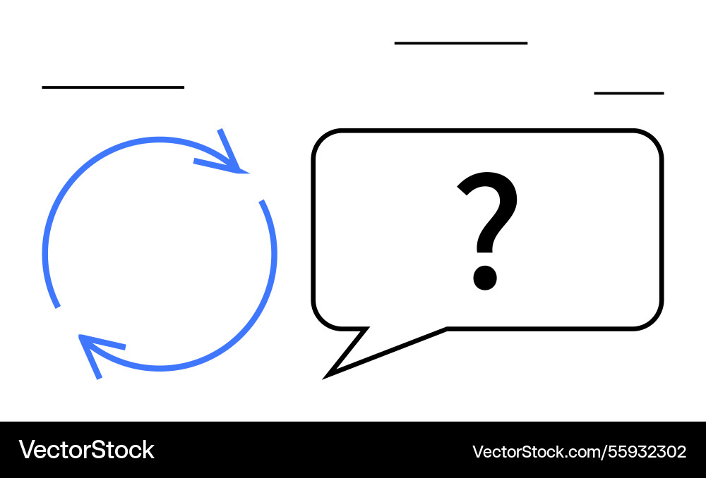 Circular arrows and question in speech bubble Vector Image
