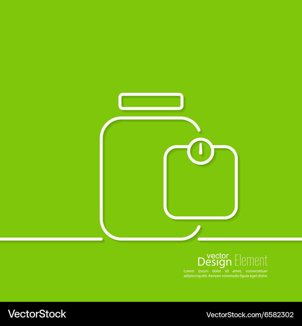 Container and scales Royalty Free Vector Image