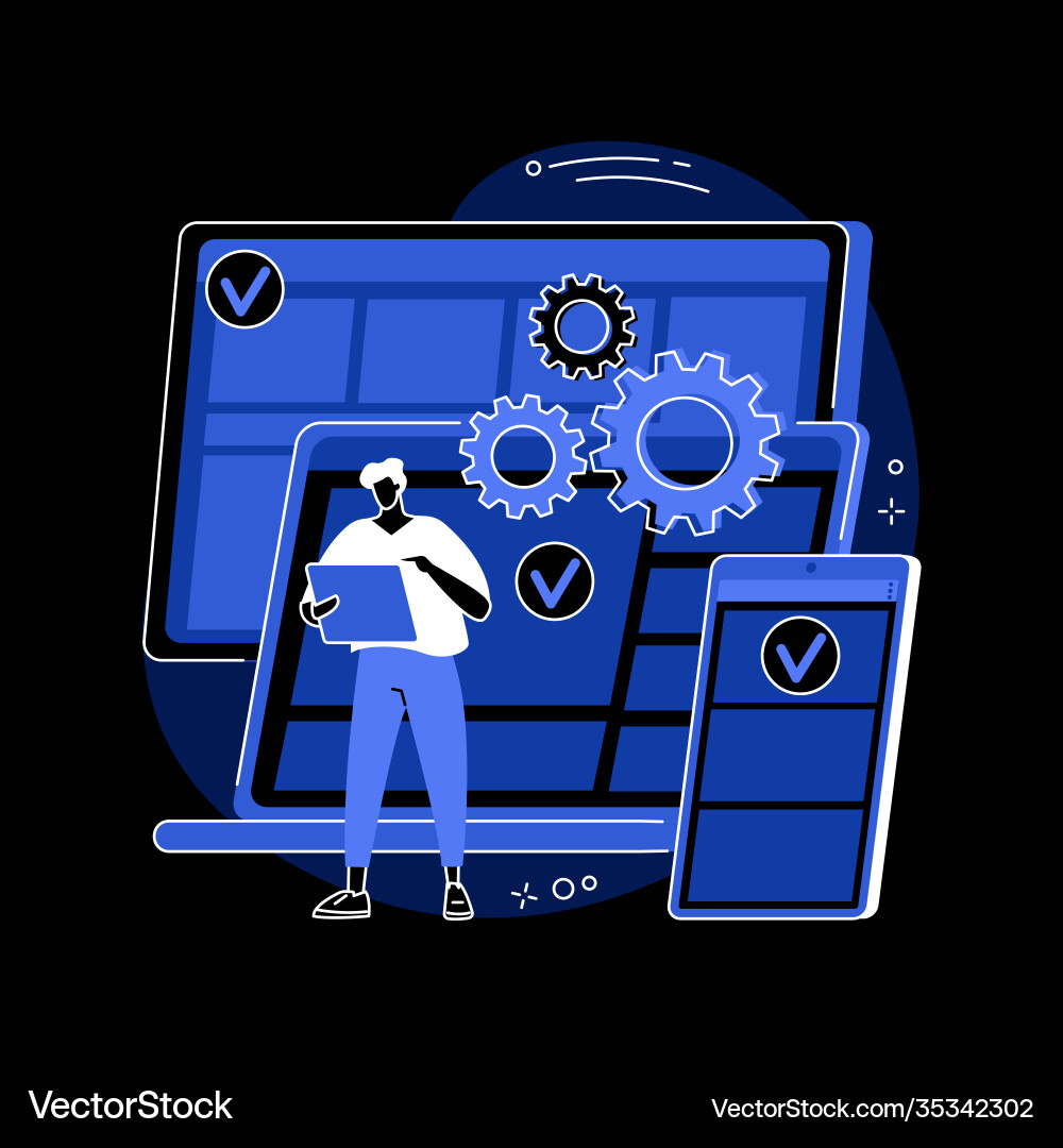 Cross-platform development abstract concept Cross-platform development abstract concept vector image