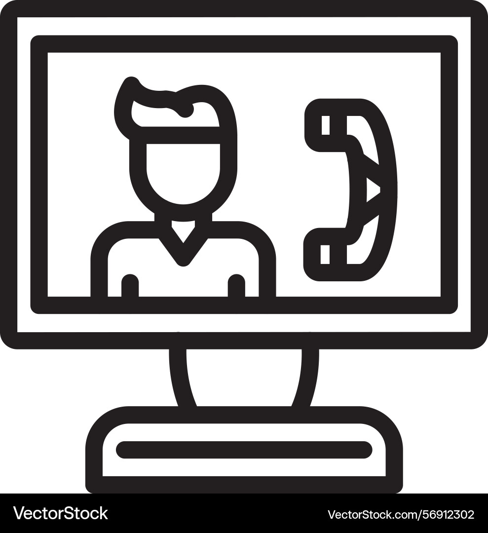 Customer support linear style icon design Vector Image