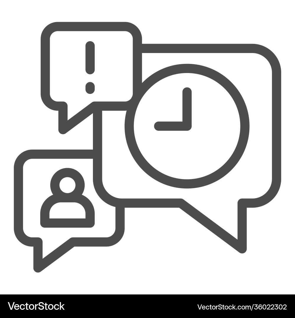 Dialog with clock exclamation sign and user Dialog with clock exclamation sign and user vector image