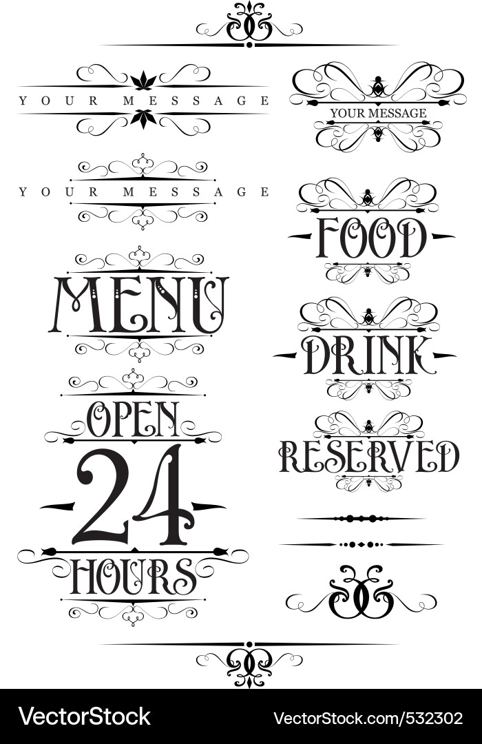 Elegant Script Text Element vector image