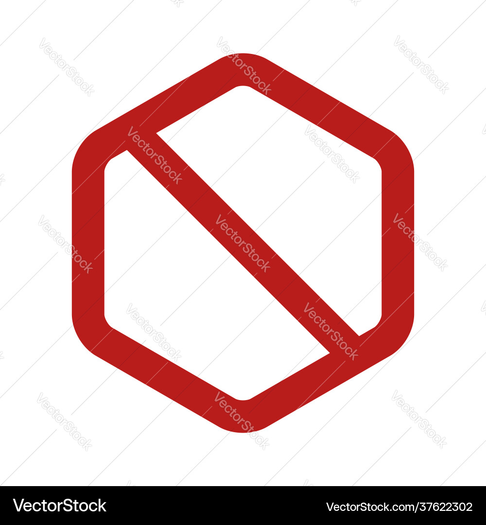 Empty hexagonal no sign prohibition symbol Empty hexagonal no sign prohibition symbol vector image