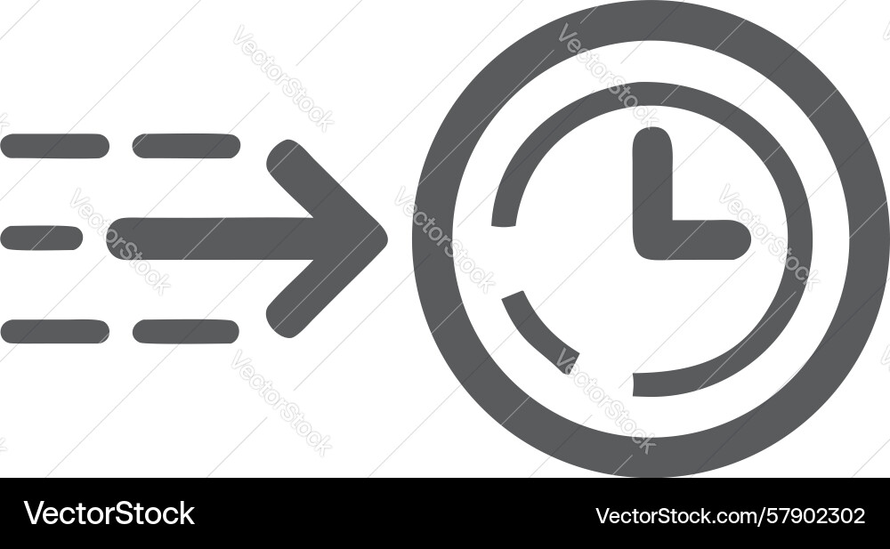 Fast time arrow accelerated process indicator vector image