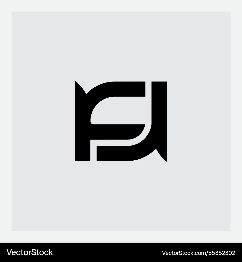 Fj - monogram or logotype f and j initials vector image