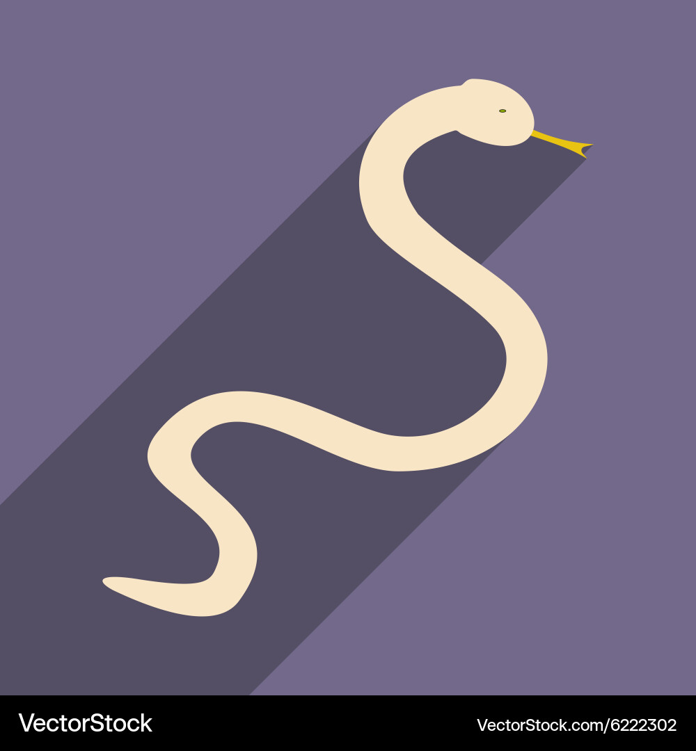 Flat with shadow icon and mobile application snake vector image