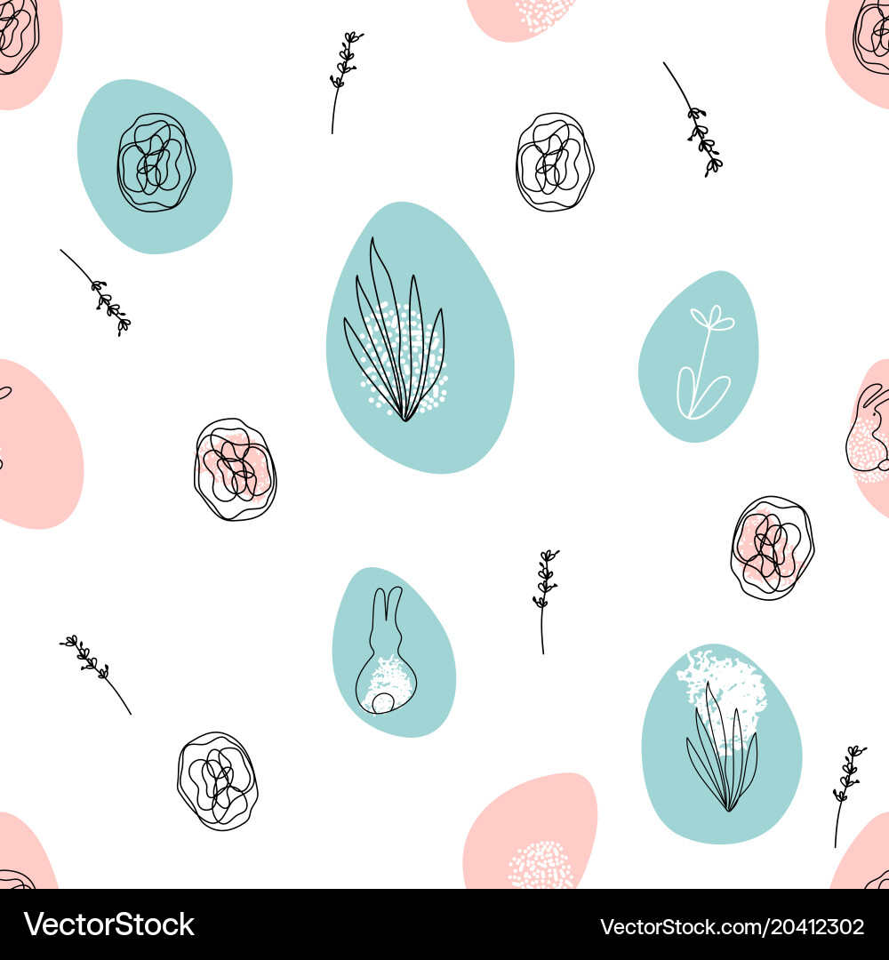 Floral Easter Pattern - Pastel & Unique Vector Image