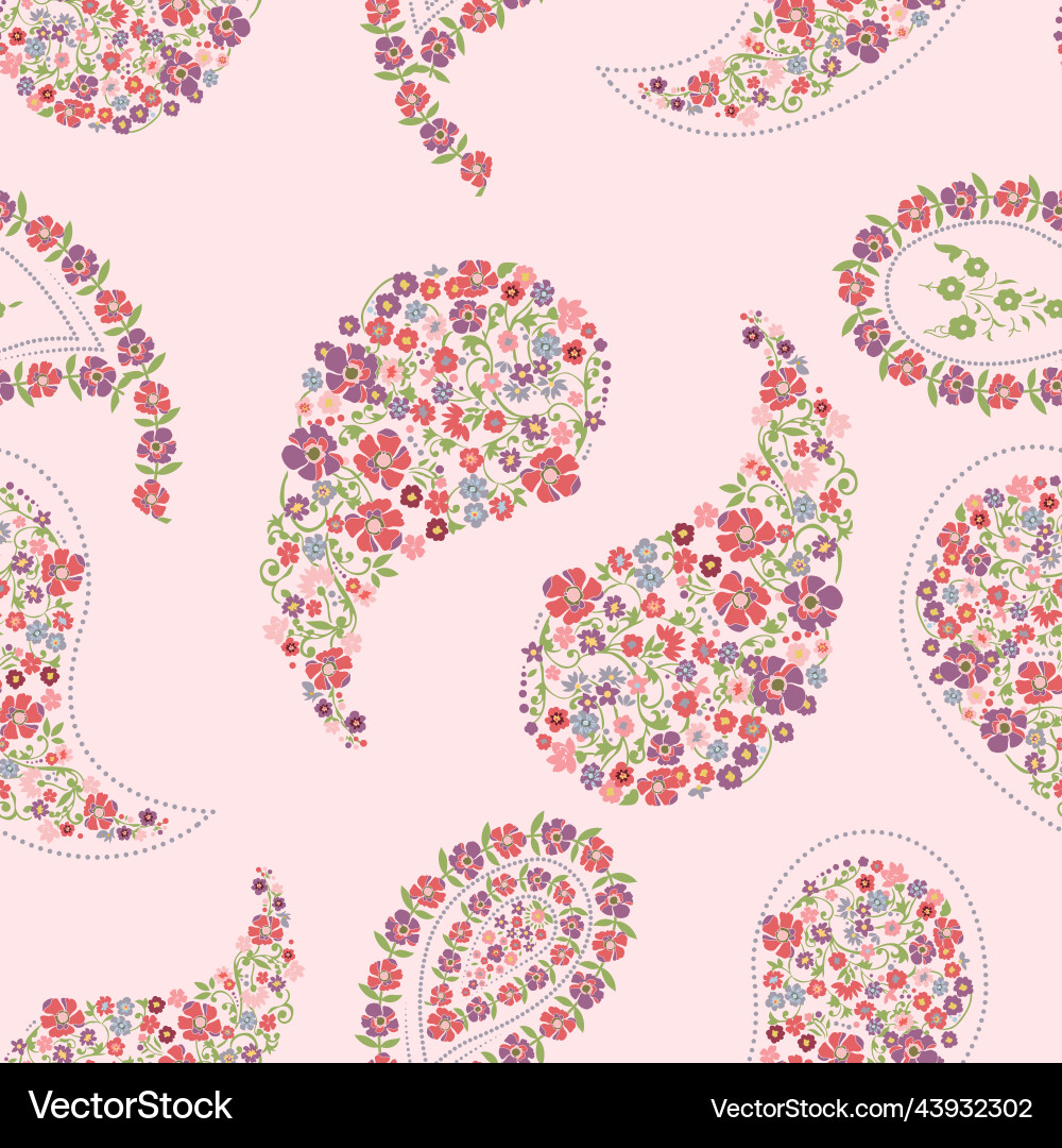 Floral paisley seamless pattern Floral paisley seamless pattern vector image