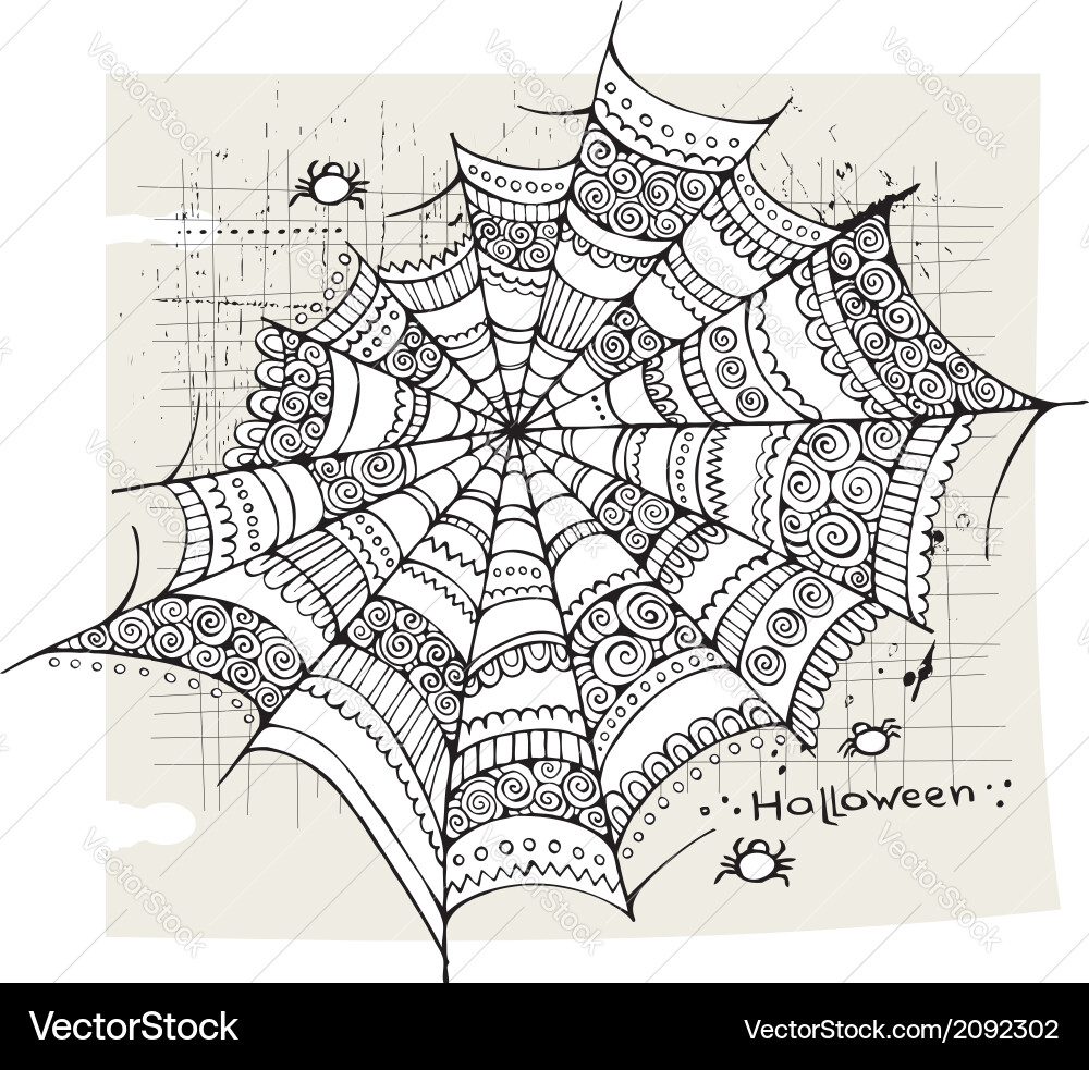 Halloween Spider Web Pattern vector image