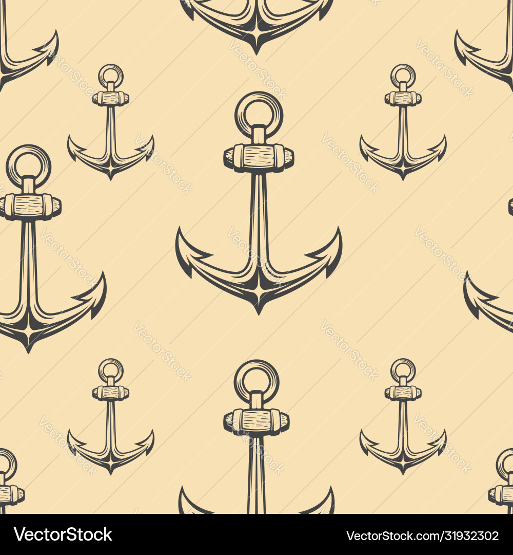 Nautical Anchor Pattern vector image