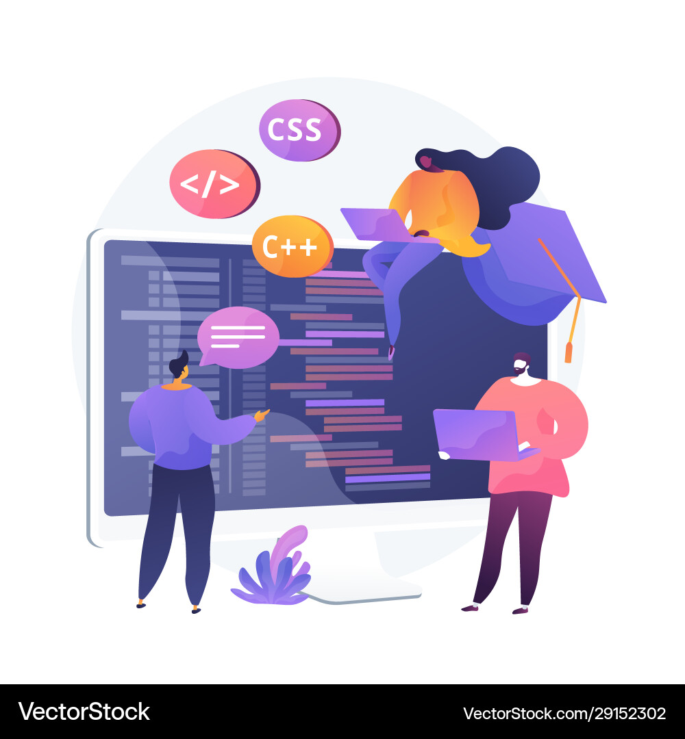 Programming languages learning concept Programming languages learning concept vector image