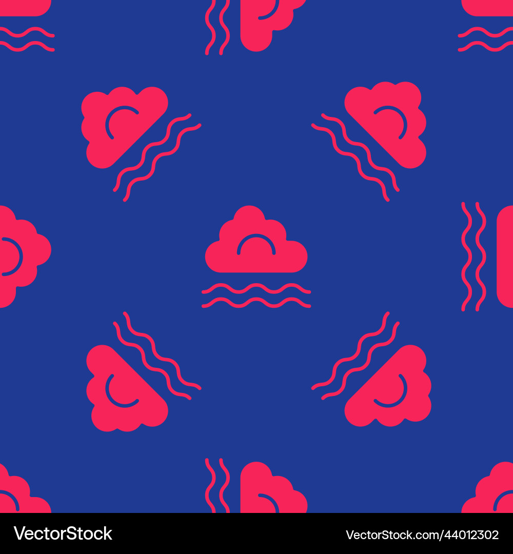 Red fog and cloud icon isolated seamless pattern Red fog and cloud icon isolated seamless pattern vector image