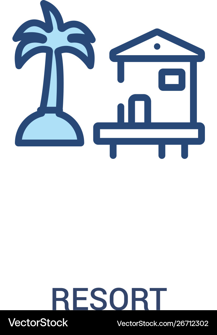 Resort concept 2 colored icon simple line element Resort concept 2 colored icon simple line element Vector Image