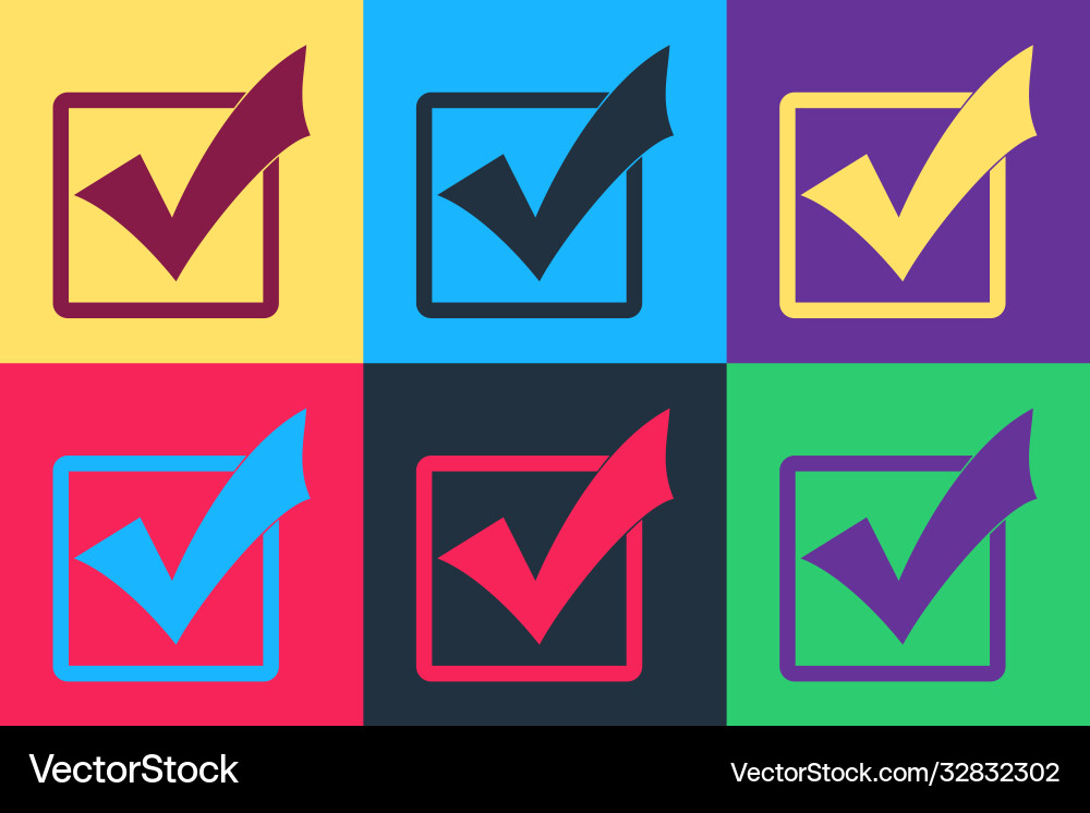 Retro Checkmark in Box Icon vector image