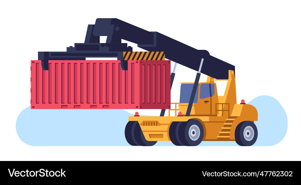 Richstacker transports shipping container from Vector Image