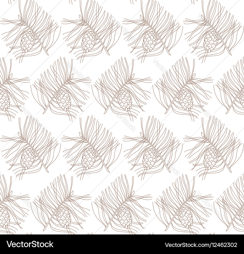 Seamless pattern with pine branches and cones Vector Image