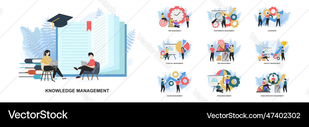 Set of web page design templates for management Vector Image