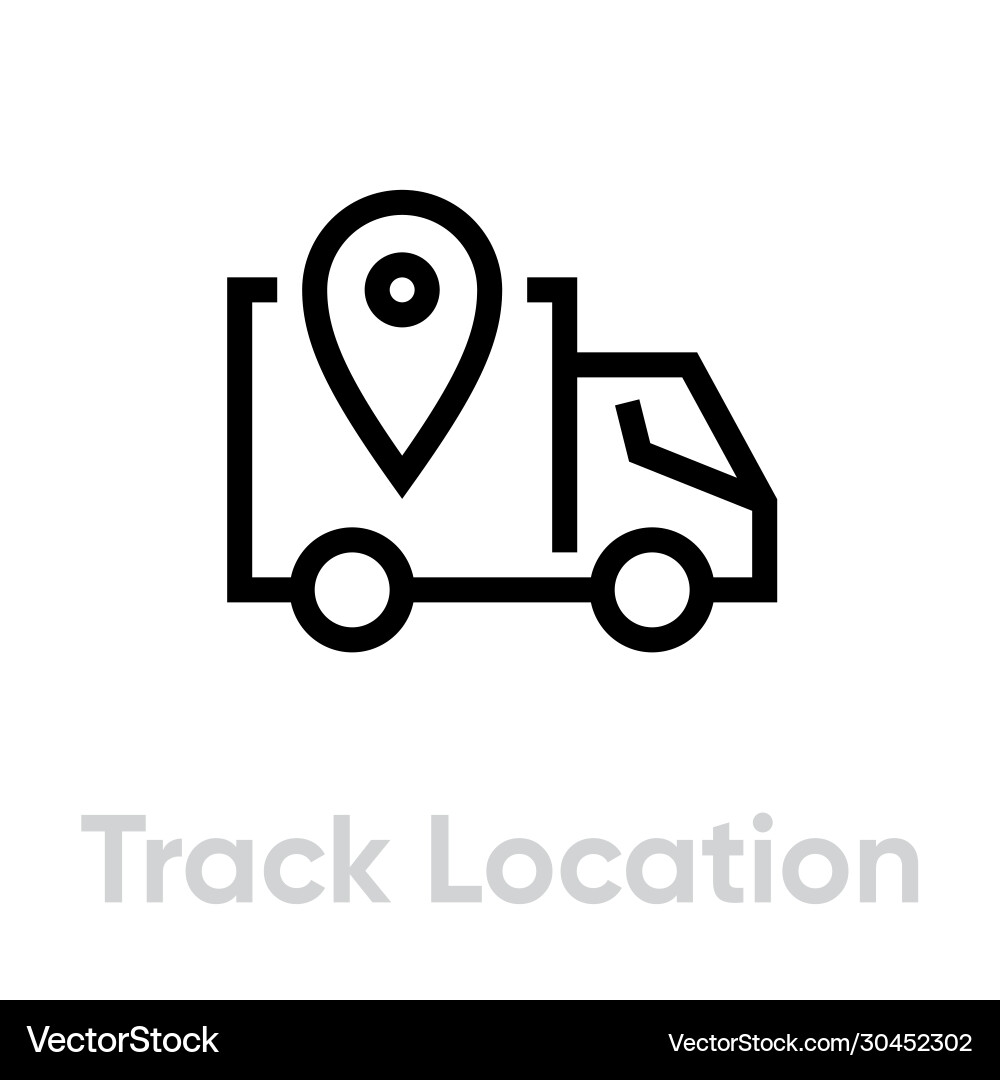 Truck location delivery icon editable line Truck location delivery icon editable line vector image