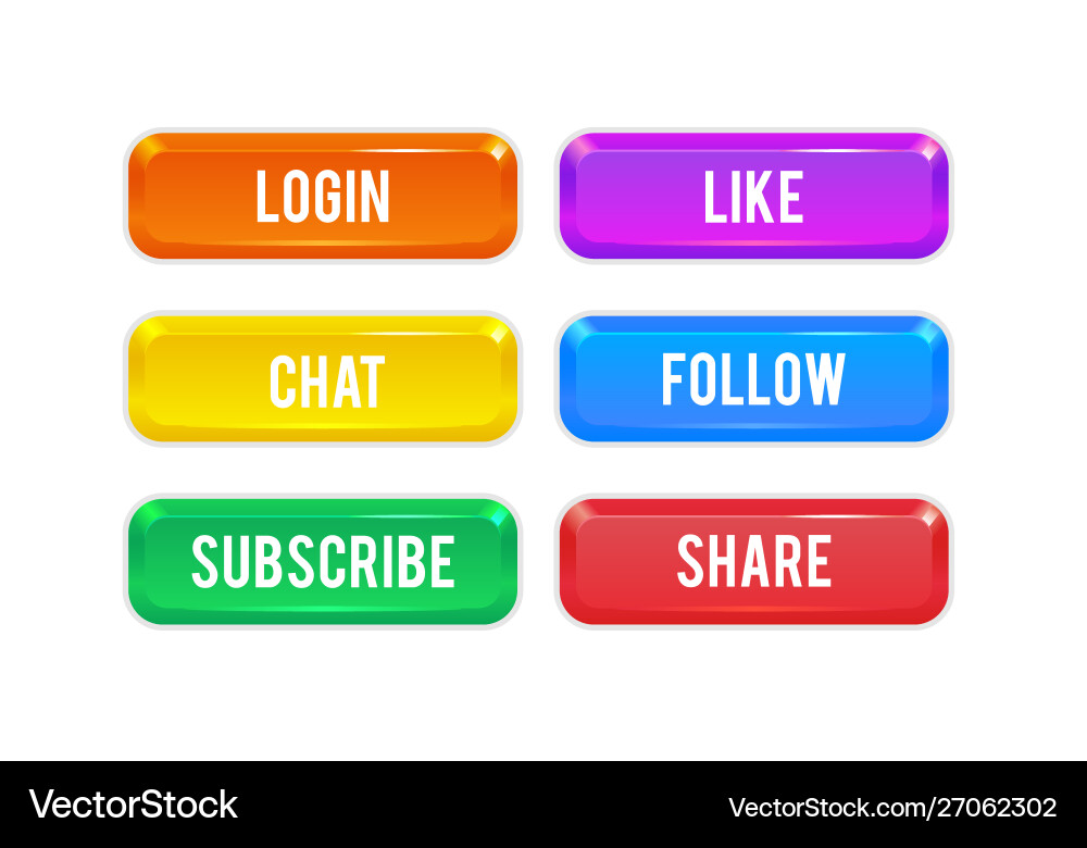 Ui set action buttons Vector Image