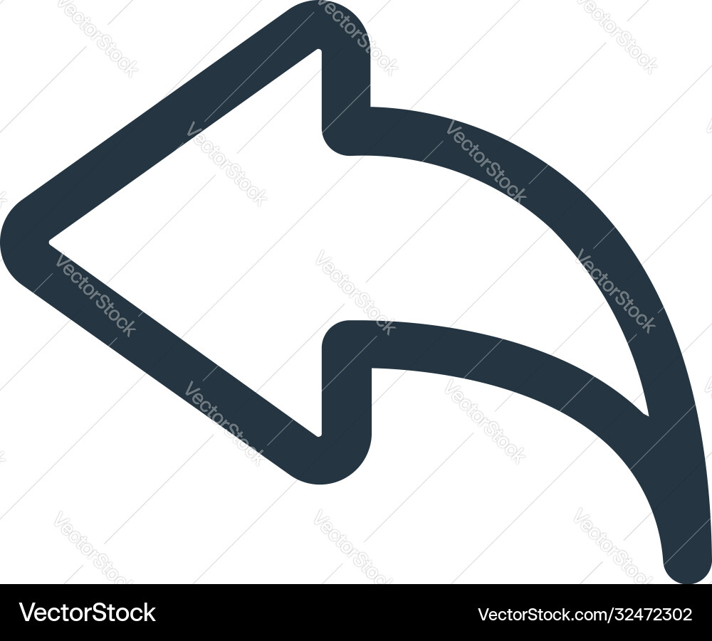 Undo icon editable stroke linear symbol Undo icon editable stroke linear symbol vector image
