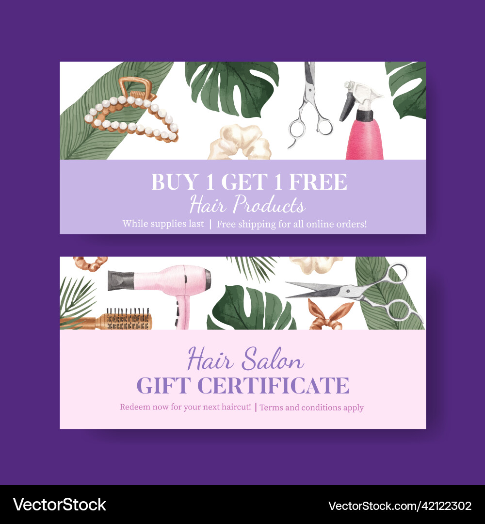 voucher-template-with-salon-hair-beauty-royalty-free-vector for Free Printable Hair Salon Gift Certificate Template Voucher template with salon hair beauty Royalty Free Vector for Free Printable Hair Salon Gift Certificate Template