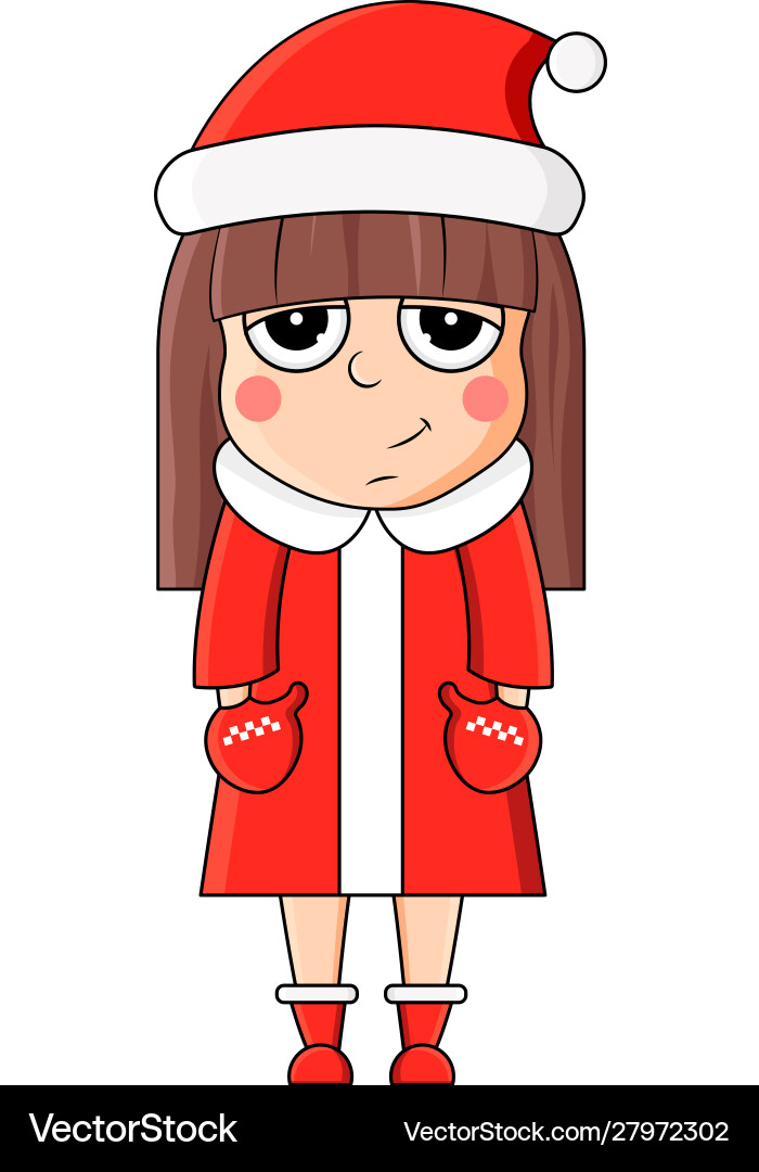 Winter cute girl new year and xmas set Winter cute girl new year and xmas set vector image
