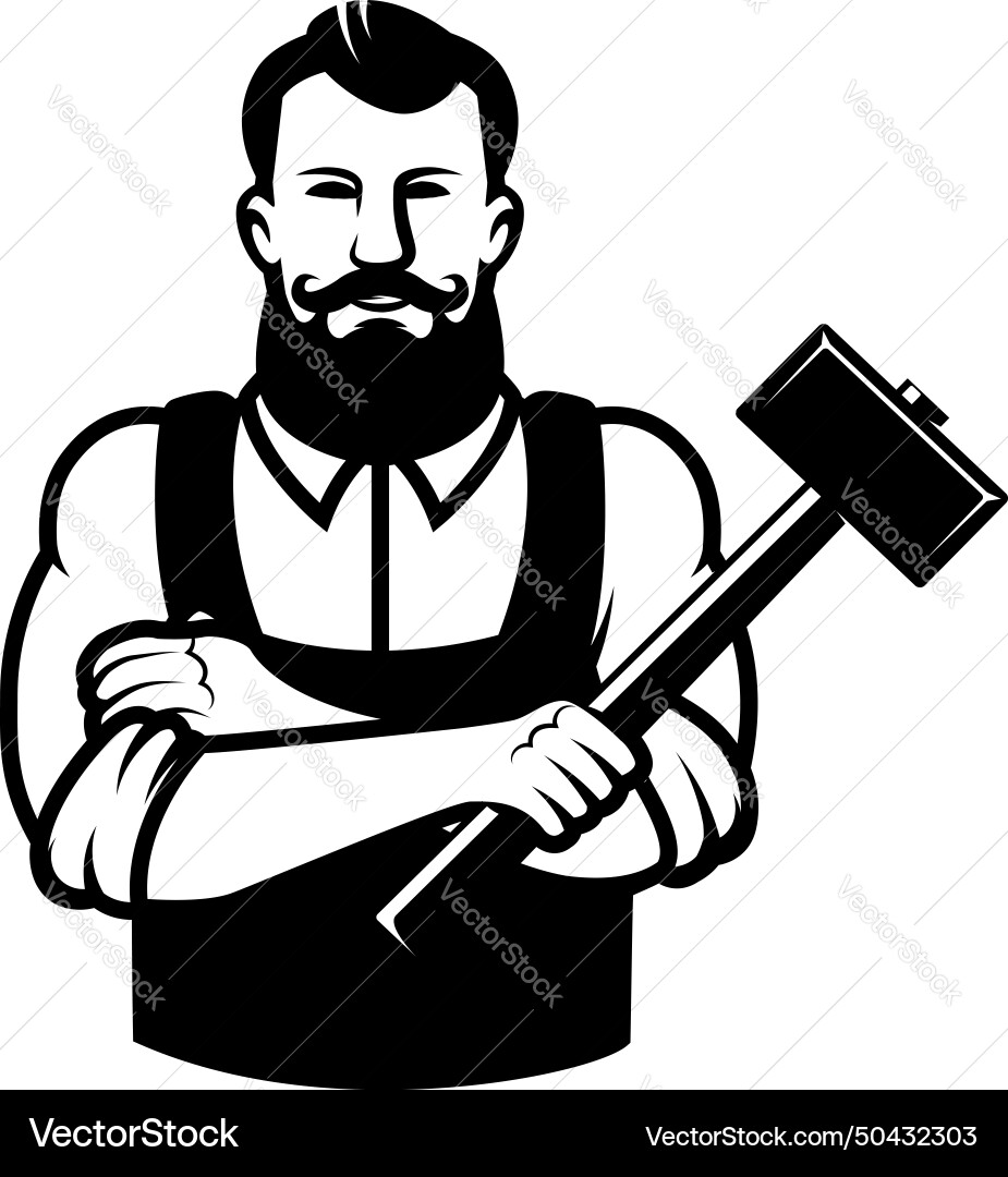 A blacksmith with hammer design element A blacksmith with hammer design element vector image