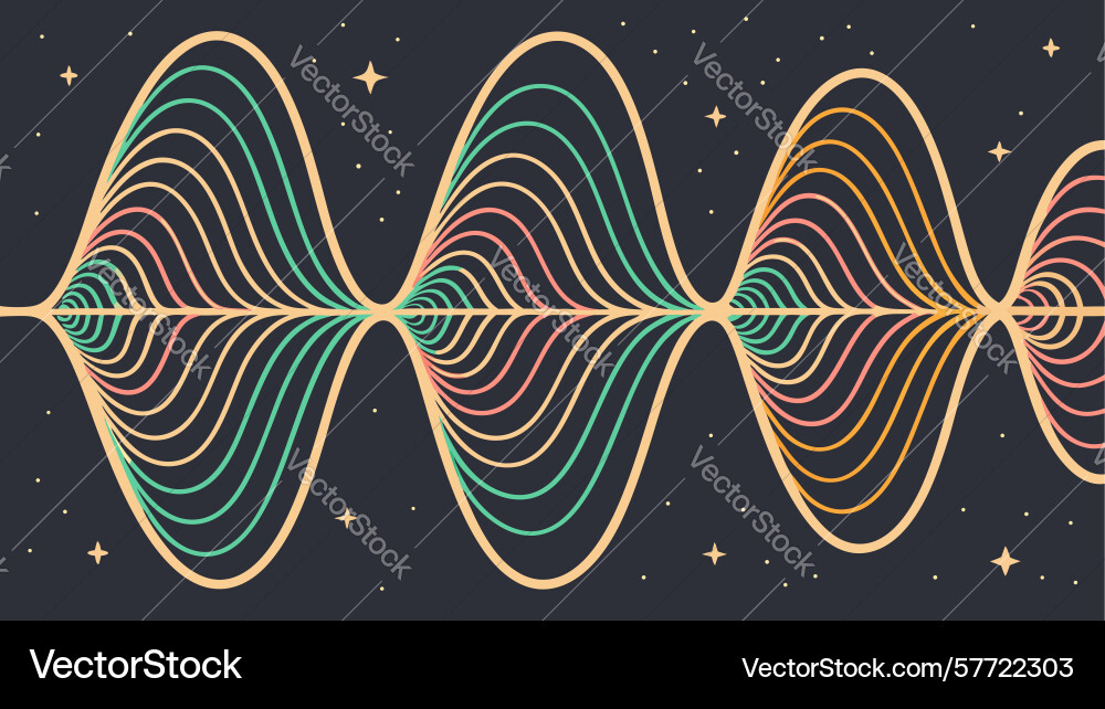 Abstract rhythmic sound waves pattern for visuals vector image