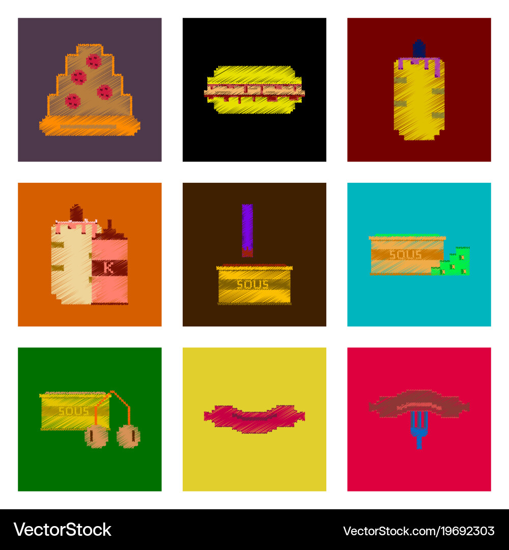 Assembly of flat shading style pixel icon fast Vector Image