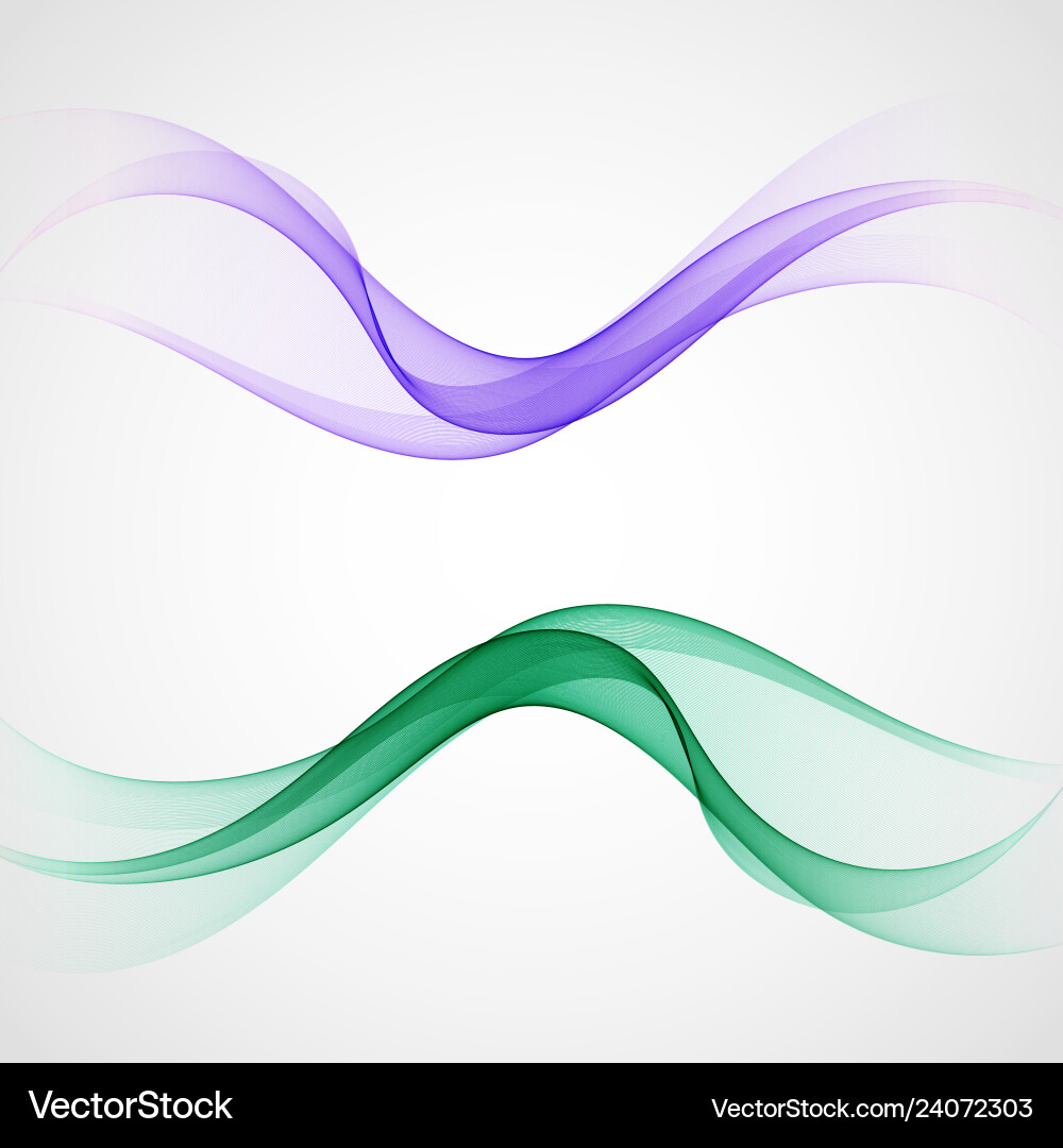 Blue and green wave set of design element Blue and green wave set of design element vector image