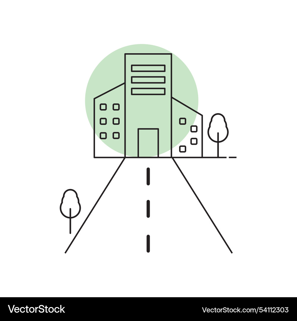 Building line icon Vector Image