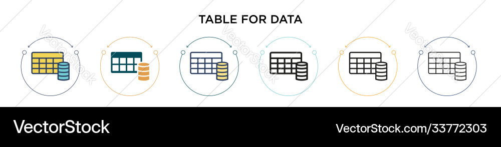 Data Table Icon - Thin Line vector image