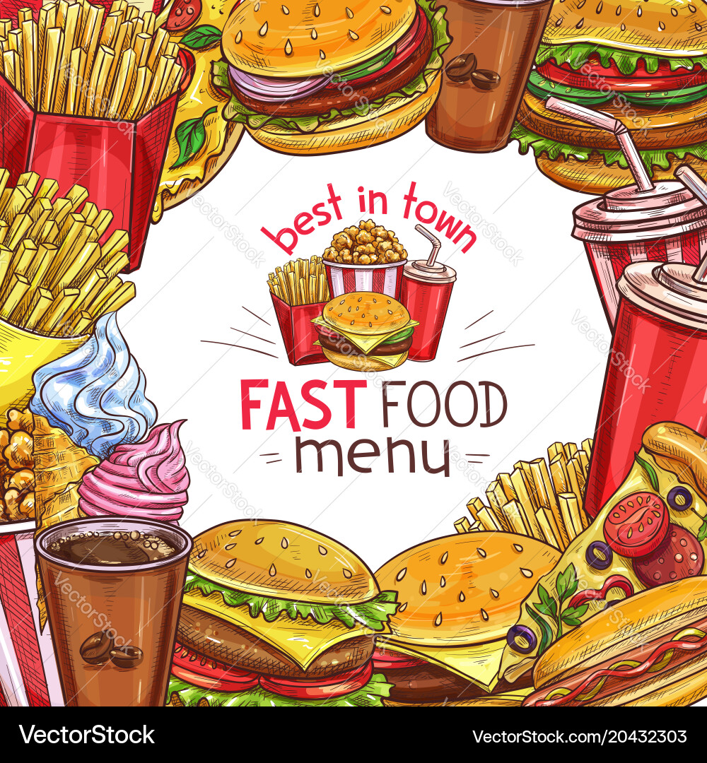 Fast Food Menu Sketch Royalty Free Vector Image