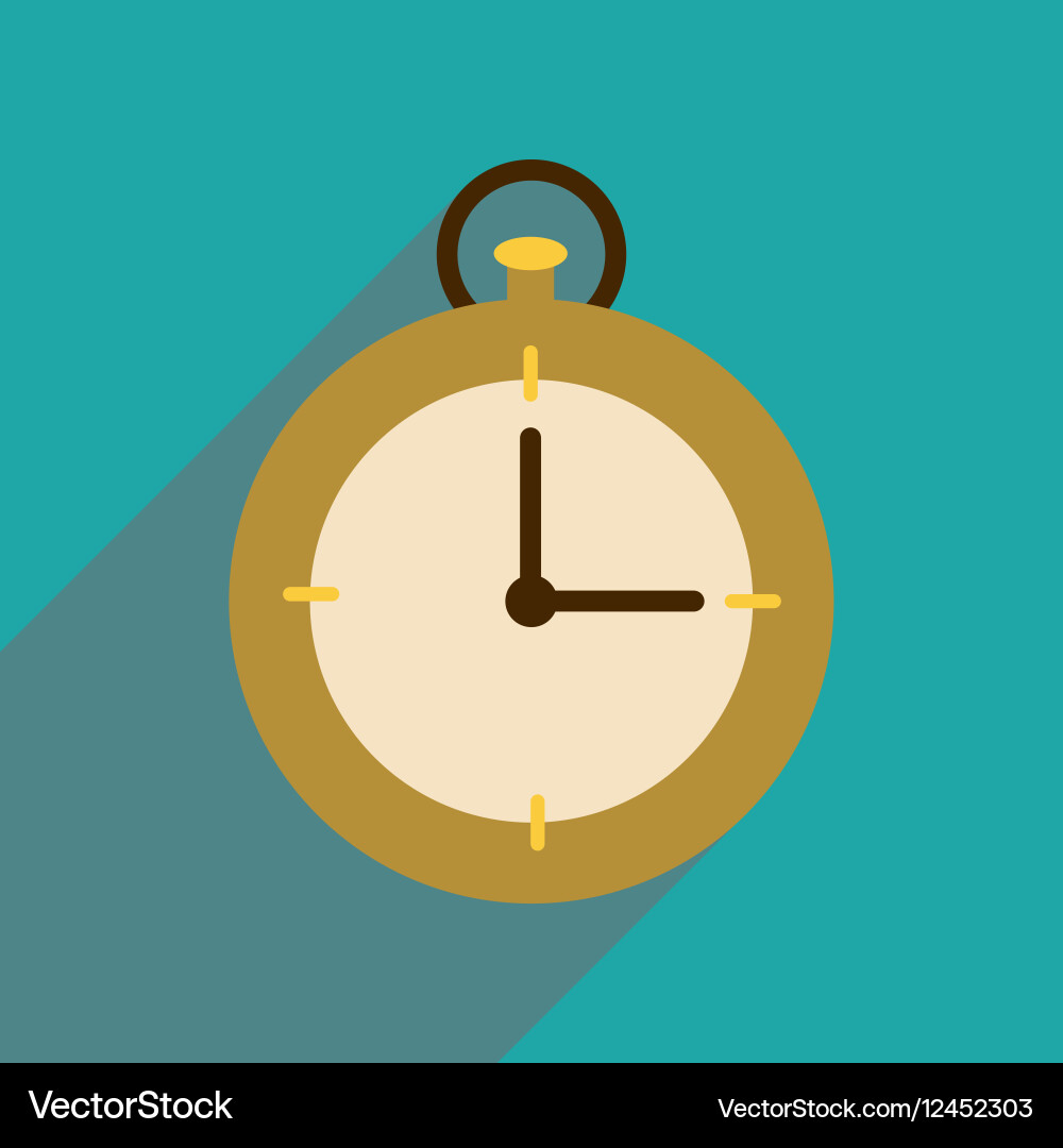 Flat web icon with long shadow stopwatch vector image
