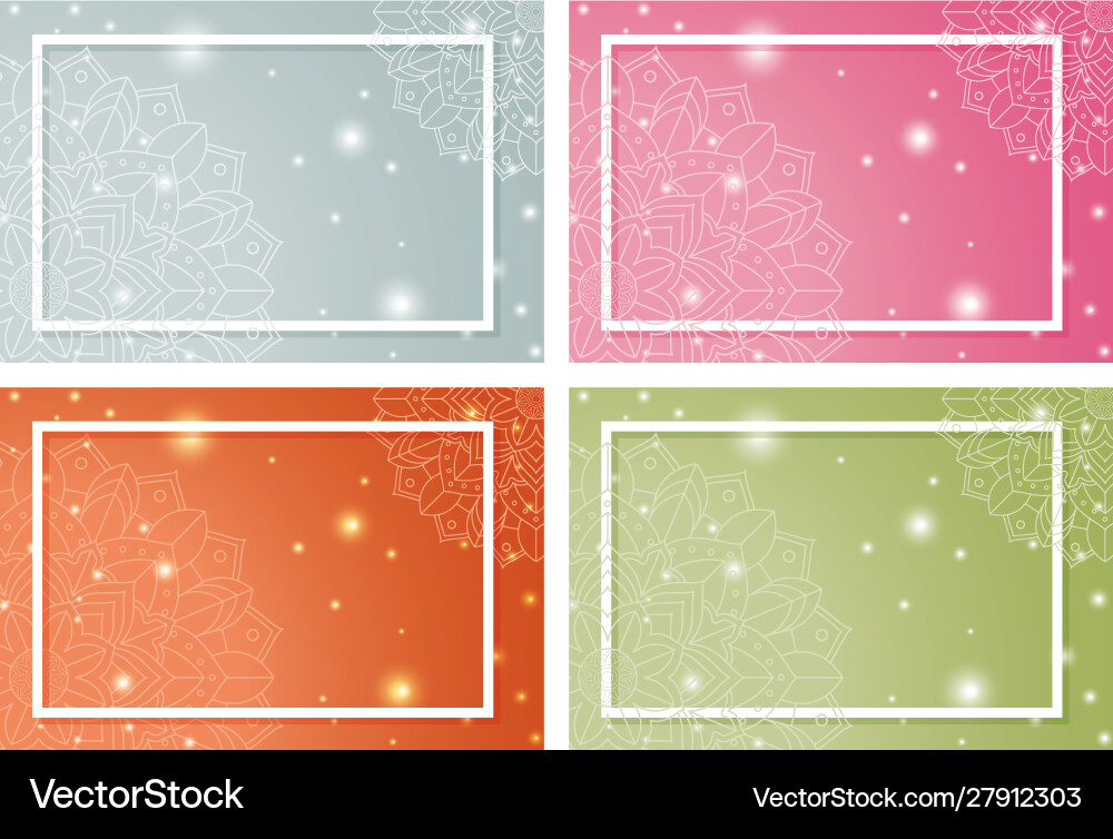 Four background with mandala patterns Vector Image