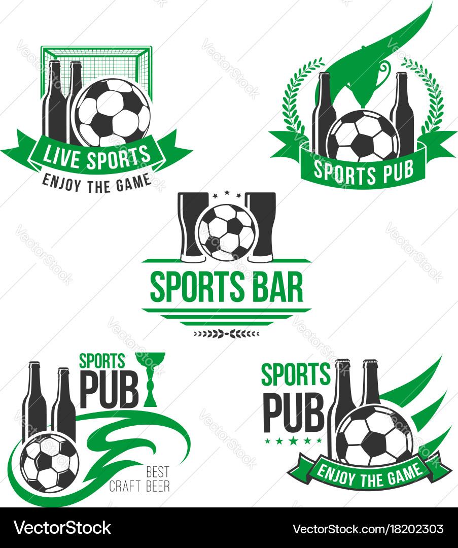 Icons for soccer or football sports bar Vector Image
