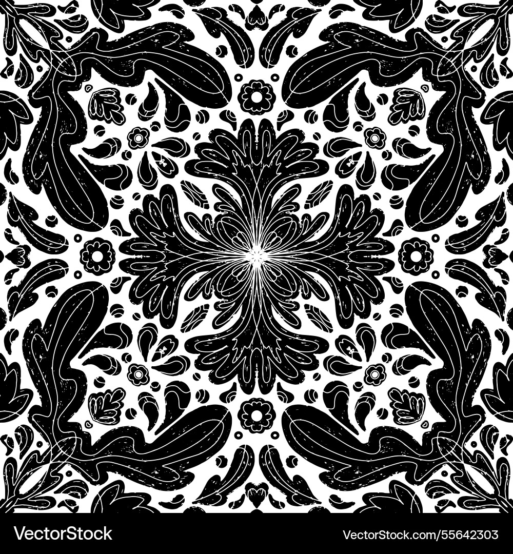 Intricate black pattern with symmetrical Intricate black pattern with symmetrical Vector Image