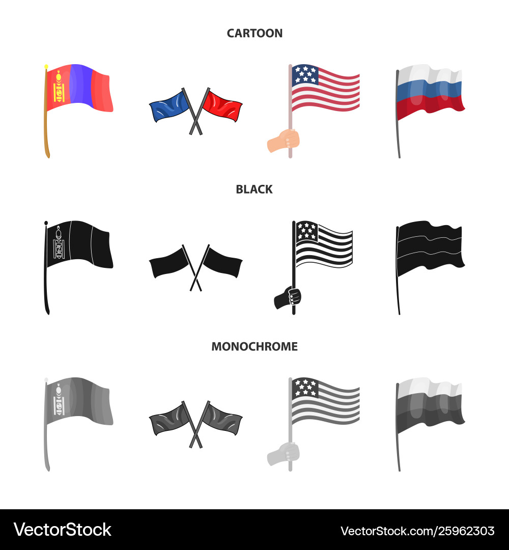 Isolated object world and flag sign set Vector Image
