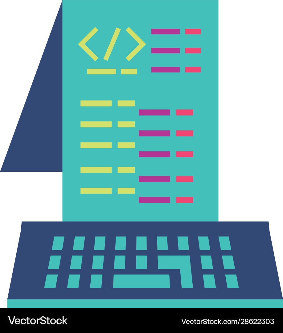 Isolated website code and keyboard design Vector Image