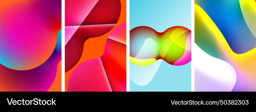 Liquid abstract shapes with gradient colors Vector Image