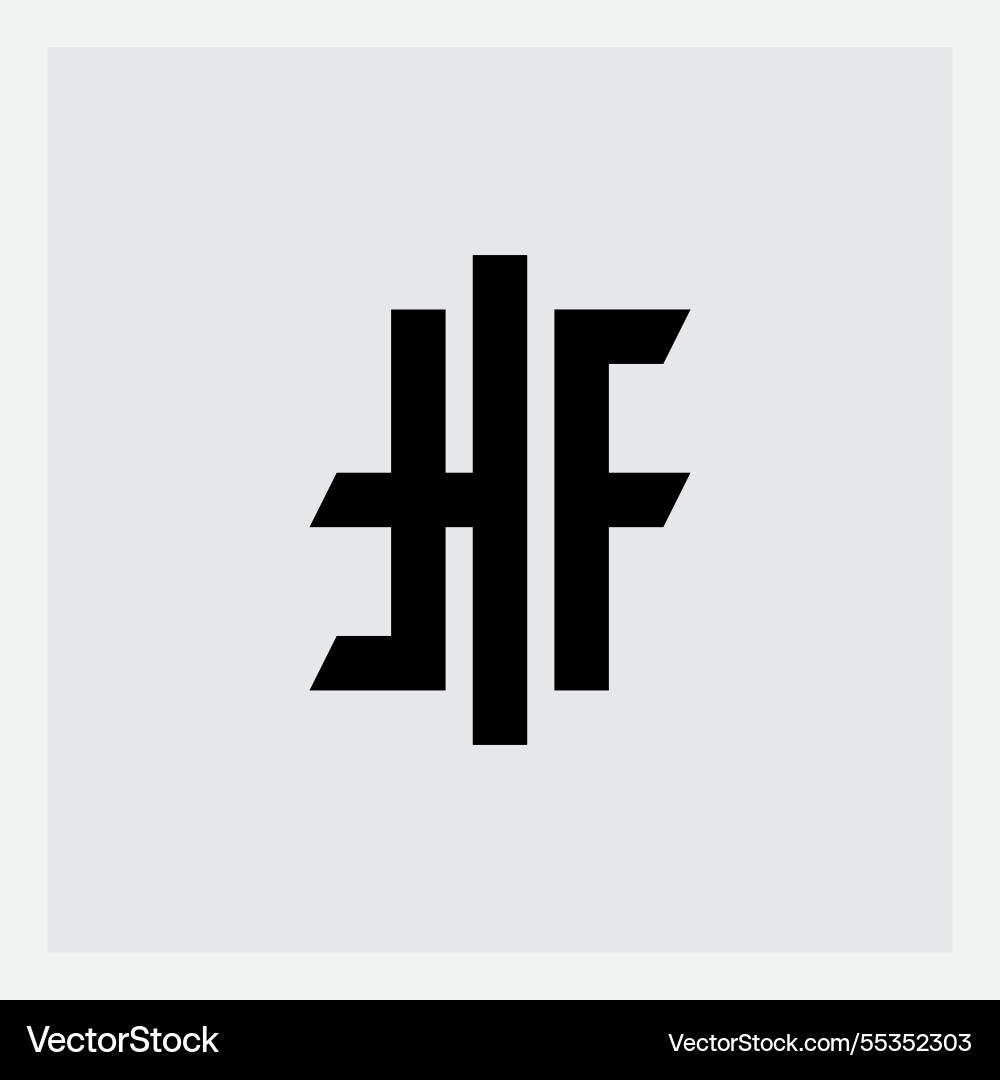Monogram hf in minimalistic style calligraphy vector image